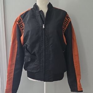 Harley-Davidson Black Zip-Up Bomber Style Jacket